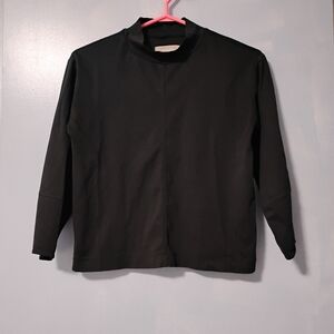 Everlane Black Mock Neck Cotton Long Sleeve Top XS
